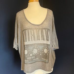 Vintage look oversized gauzy Nirvana tee